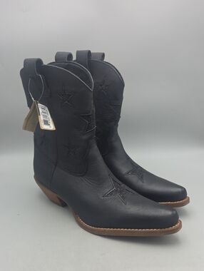 Dingo¹ Di582 Women's Star Struck Tooled Inlay Leather Cowboy Boots - 9.5